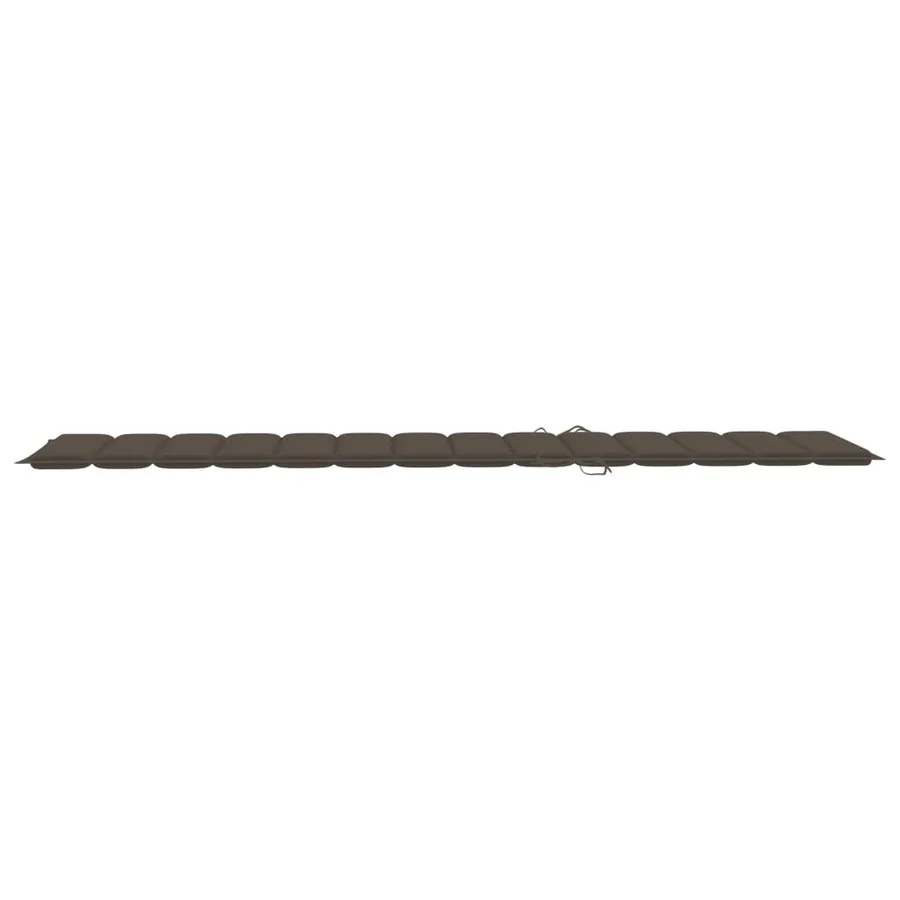 Chaise longue avec coussin taupe Bois de teck solide - 13