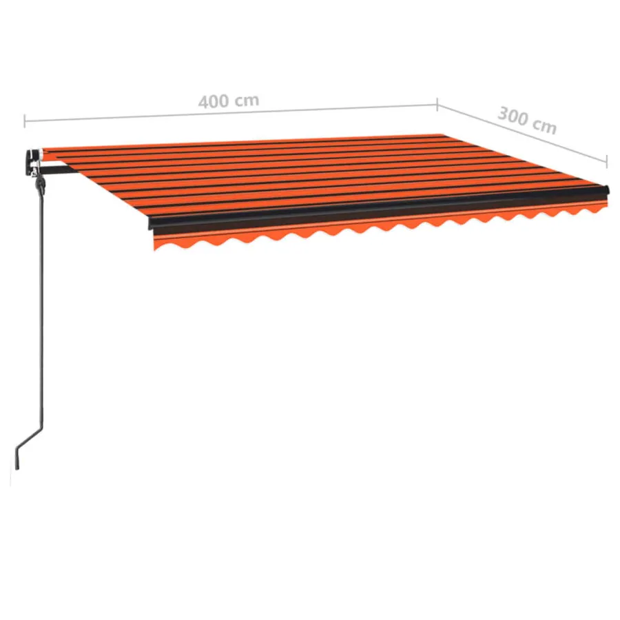 Auvent manuel rétractable 400x300 cm Orange et marron - 7