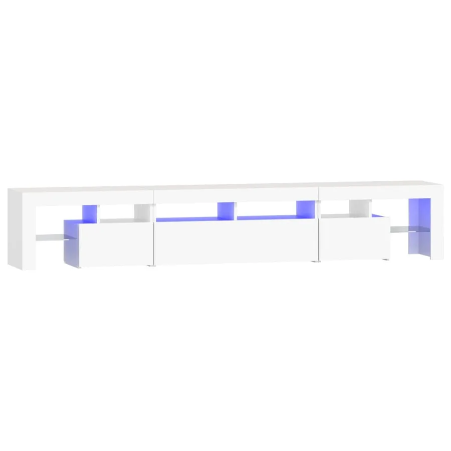 Meuble TV avec lumières LED Blanc 230x36,5x40 cm - 2