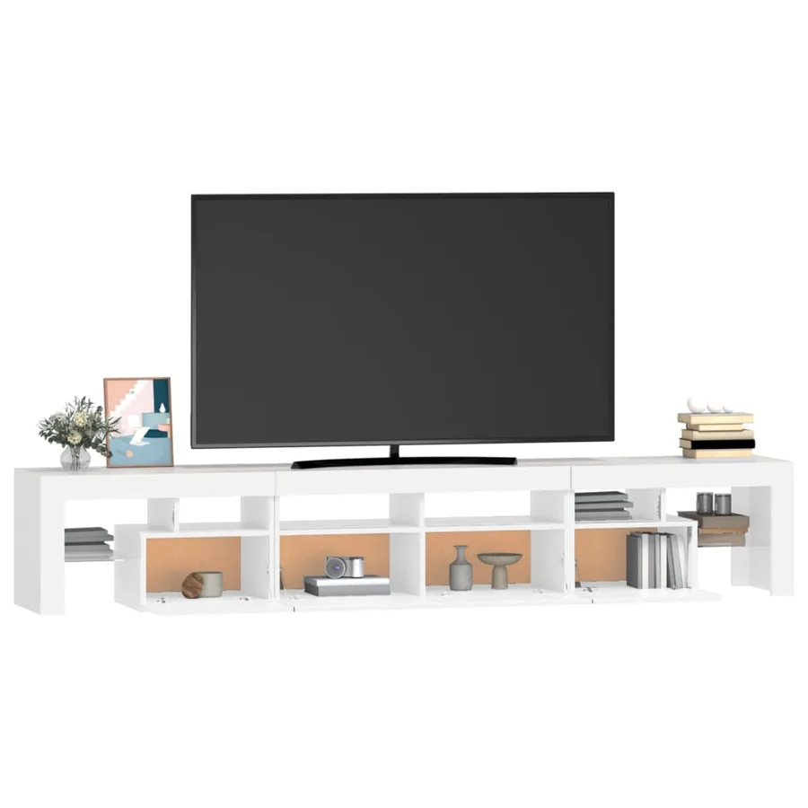 Meuble TV avec lumières LED Blanc 230x36,5x40 cm - 6