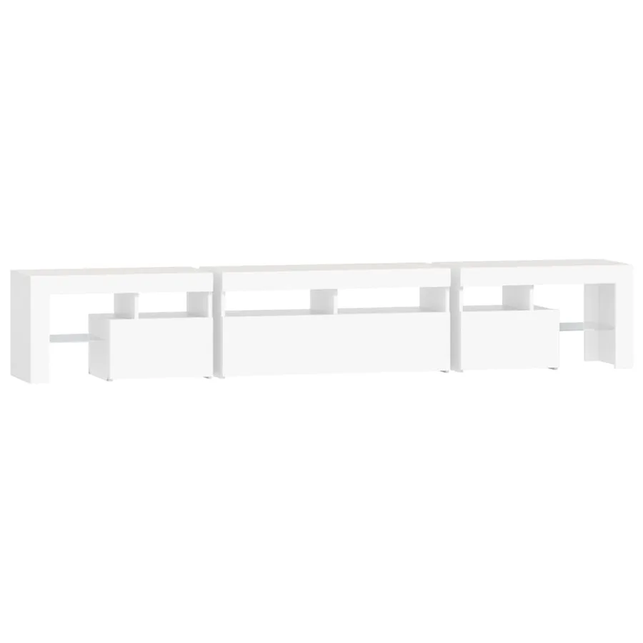 Meuble TV avec lumières LED Blanc 230x36,5x40 cm - 9