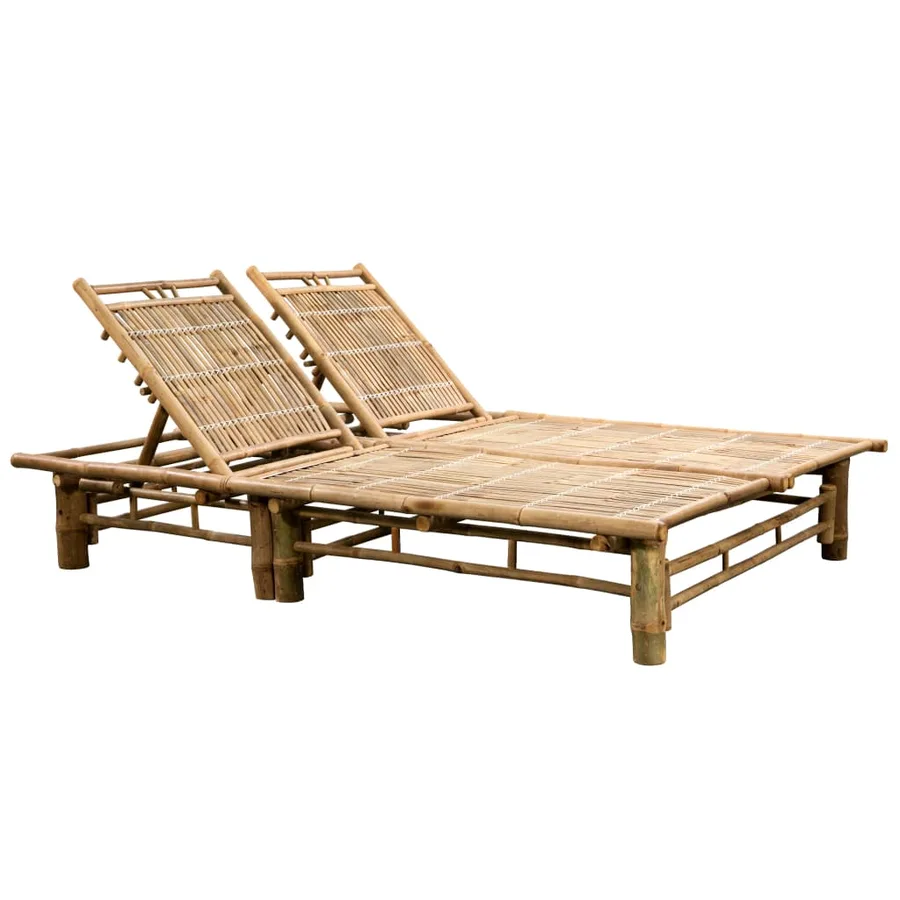 Chaise longue pour 2 personnes avec coussins Bambou - 2
