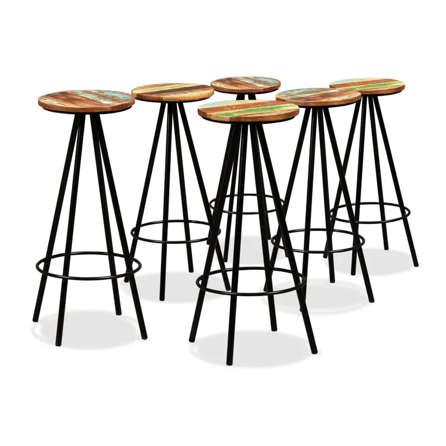 Ensemble de bar 7 pcs Bois d'acacia massif et de récupération - 7