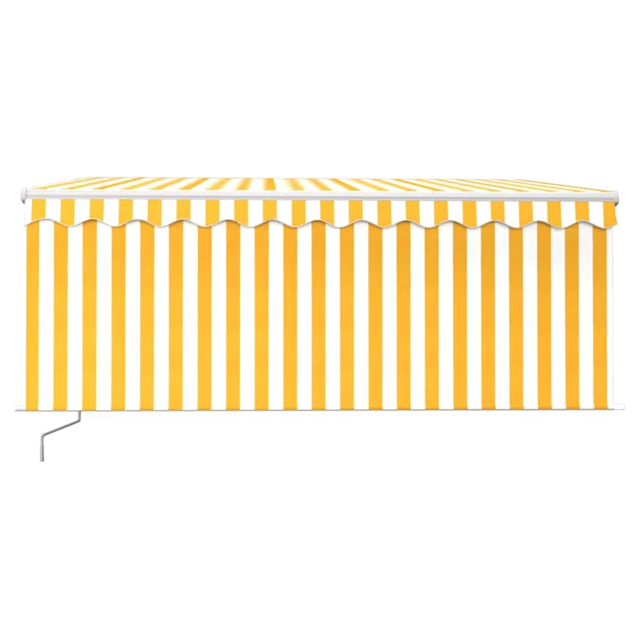 Auvent rétractable manuel avec store 3,5x2,5 m Jaune et blanc - 3