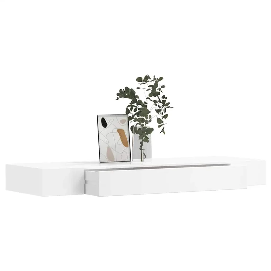 Étagères murales avec tiroirs 2 pcs Blanc 80 cm - 3