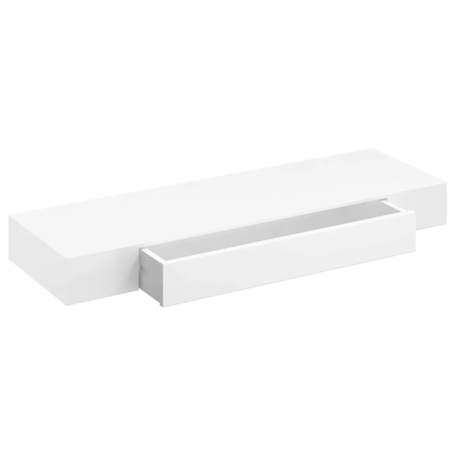 Étagères murales avec tiroirs 2 pcs Blanc 80 cm - 7