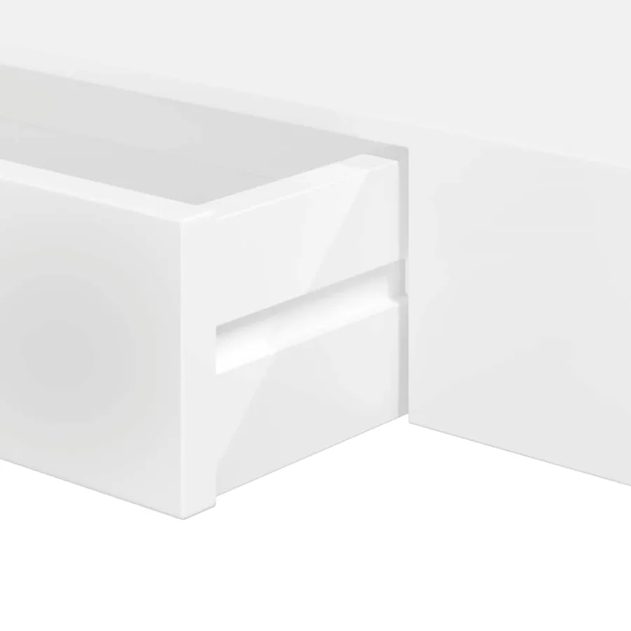 Étagères murales avec tiroirs 2 pcs Blanc 80 cm - 8