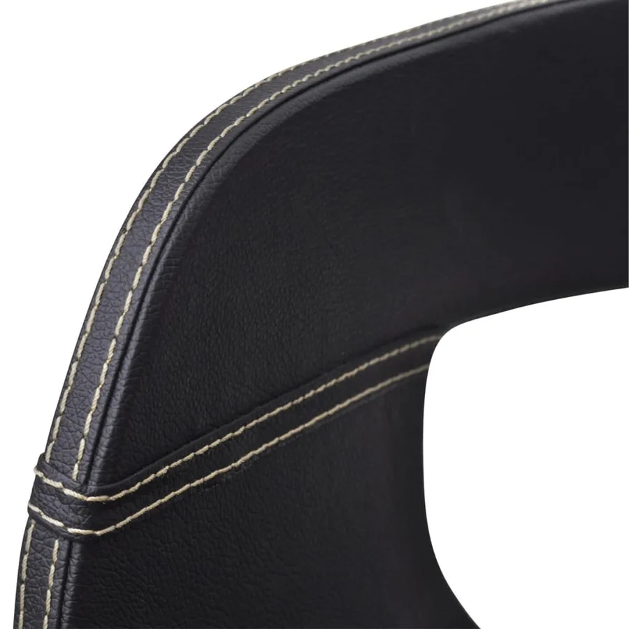 Chaises à manger lot de 6 noir bois courbé et similicuir - 5
