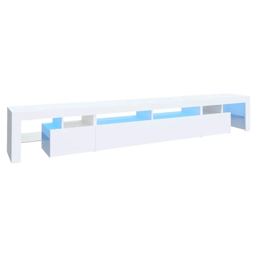 Meuble TV avec lumières LED Blanc 260x36,5x40 cm - 2