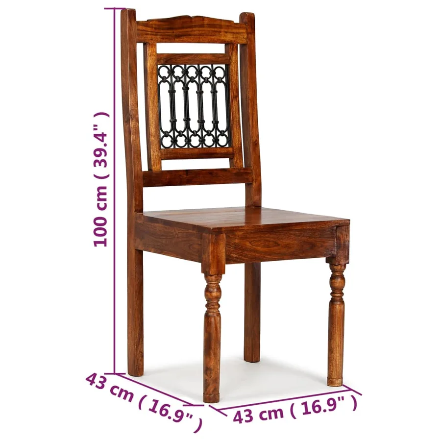 Chaises à manger lot de 6 bois massif classique - 10