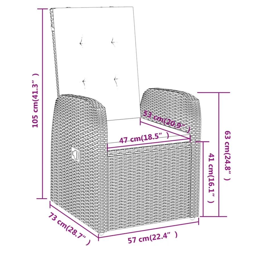 Ensemble à manger de jardin avec coussins 7 pcs Gris - 9