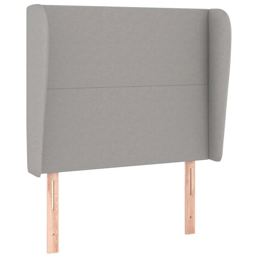 Tête de lit avec oreilles Gris clair 103x23x118/128 cm Tissu - 2