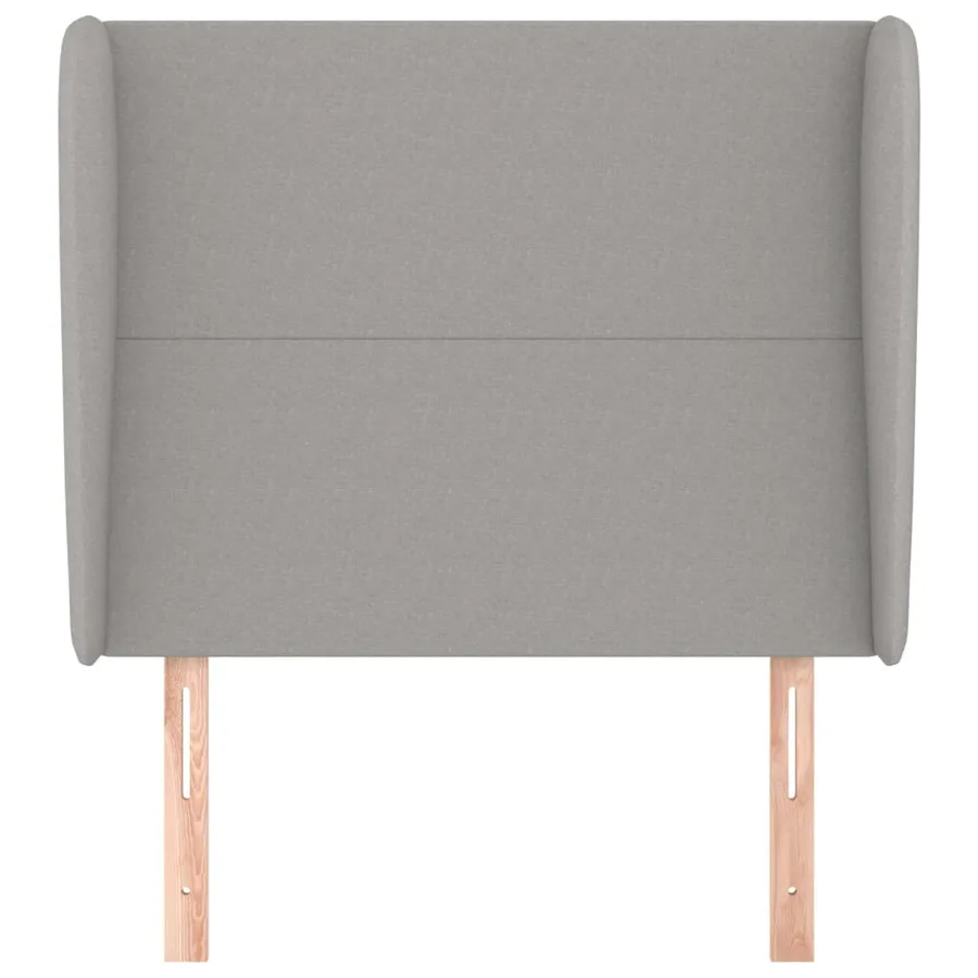 Tête de lit avec oreilles Gris clair 103x23x118/128 cm Tissu - 3
