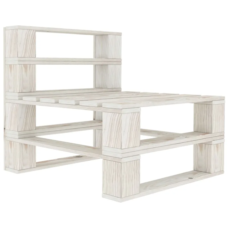 Canapé palette de milieu de jardin avec coussins crème Bois - 6