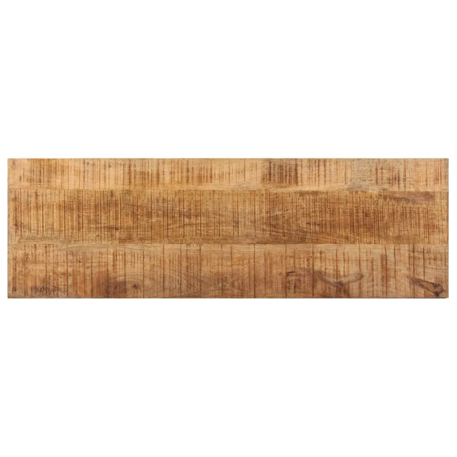 Banc 110 cm Bois de manguier brut massif et acier - 3