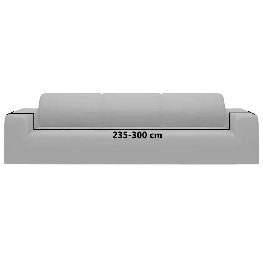 Housse extensible de canapé 4 places Gris Jersey de polyester - 6