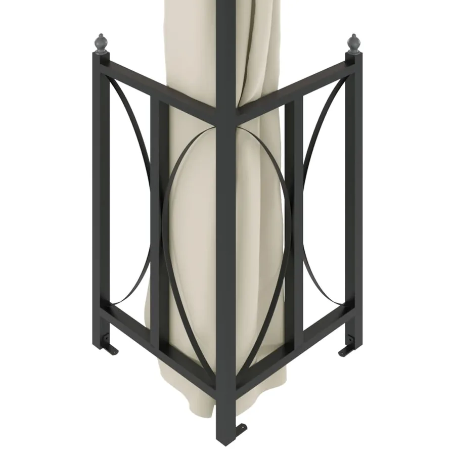 Tonnelle avec parois et toit double 3x4 m Crème - 5