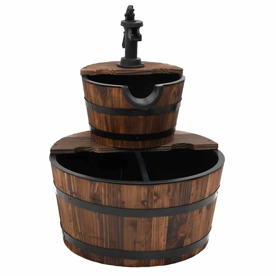 Fontaine à eau avec pompe 44,5x44,5x58 cm Bois de sapin massif - 4