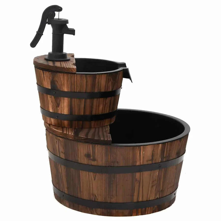 Fontaine à eau avec pompe 44,5x44,5x58 cm Bois de sapin massif - 5