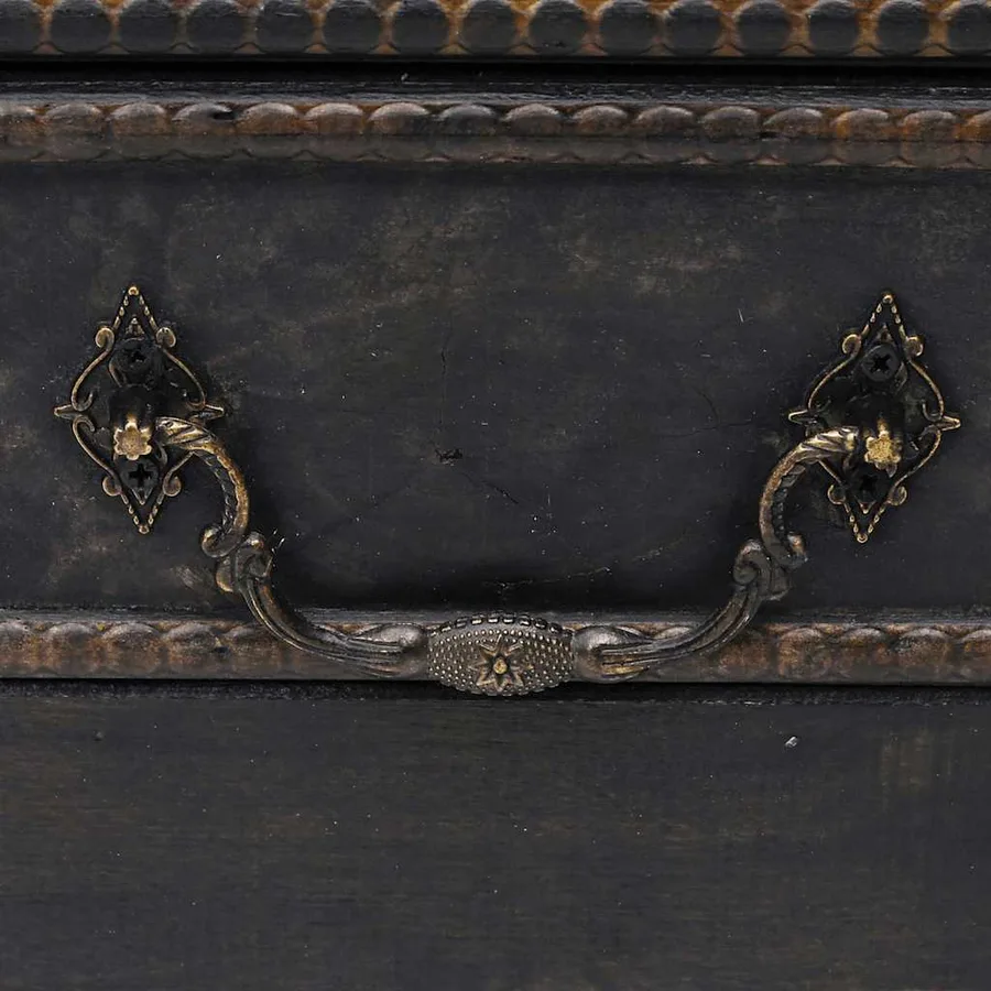 Coffre de rangement Bois Noir 90 x 51 x 42 cm - 10