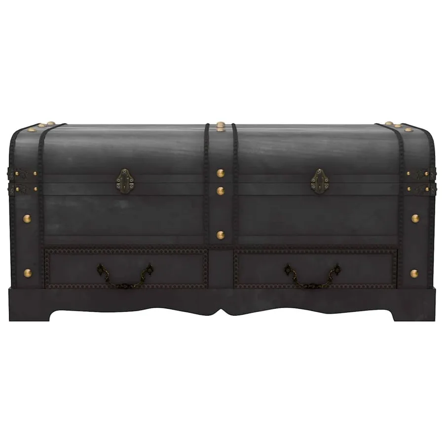 Coffre de rangement Bois Noir 90 x 51 x 42 cm - 5