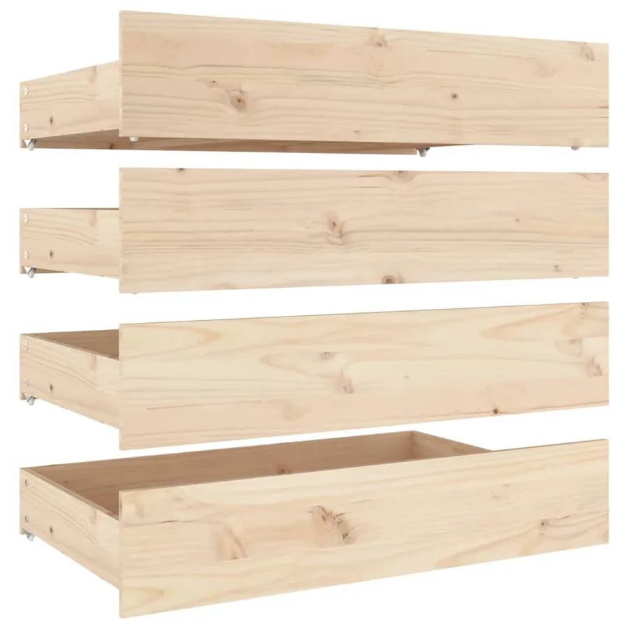 Tiroirs de lit 4 pcs Bois de pin massif - 2