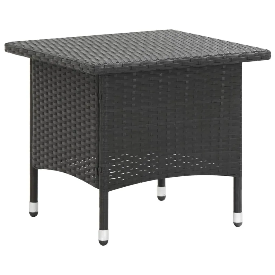 Table à thé Noir 50x50x47 cm Résine tressée