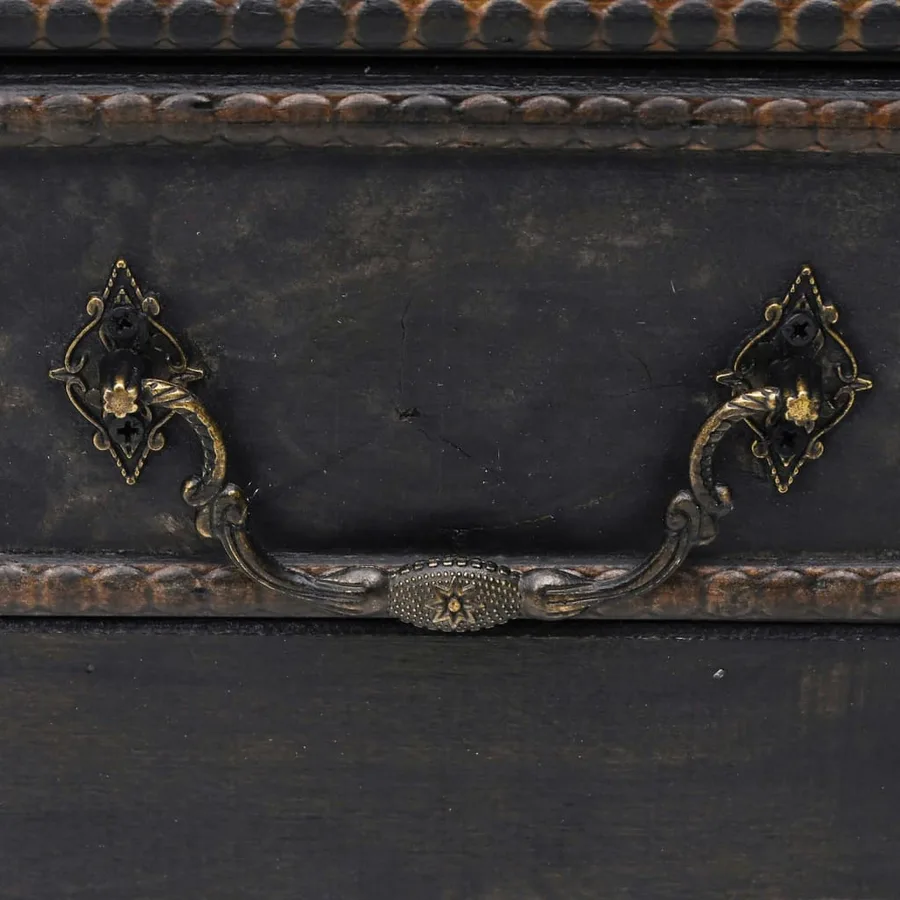 Coffre de rangement en bois Large Noir - 10