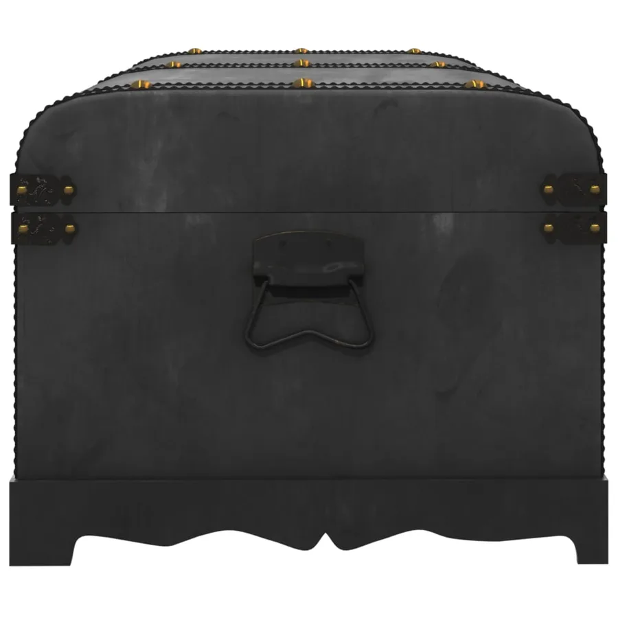 Coffre de rangement en bois Large Noir - 6