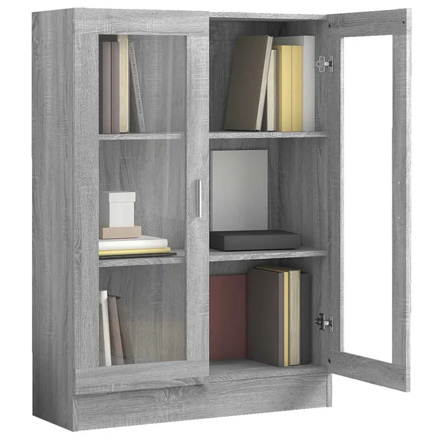 Armoire à vitrine Sonoma gris 82,5x30,5x115cm Bois d'ingénierie - 7