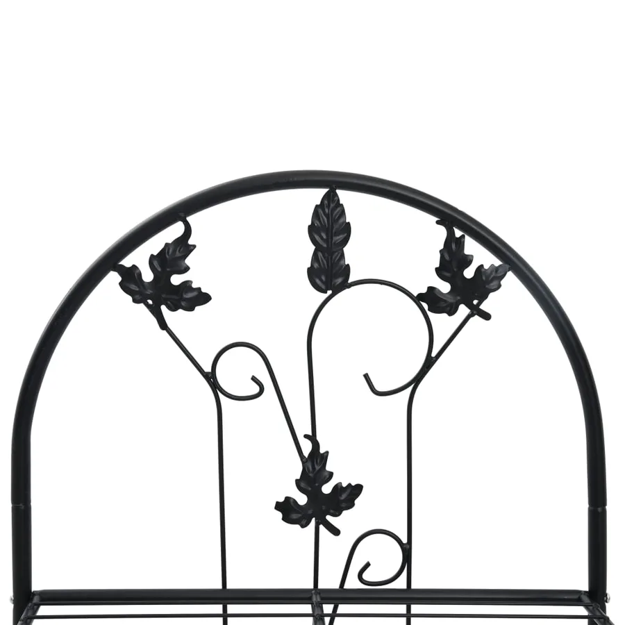 Support à plantes 3 niveaux Noir 52x28x128 cm Fer - 5