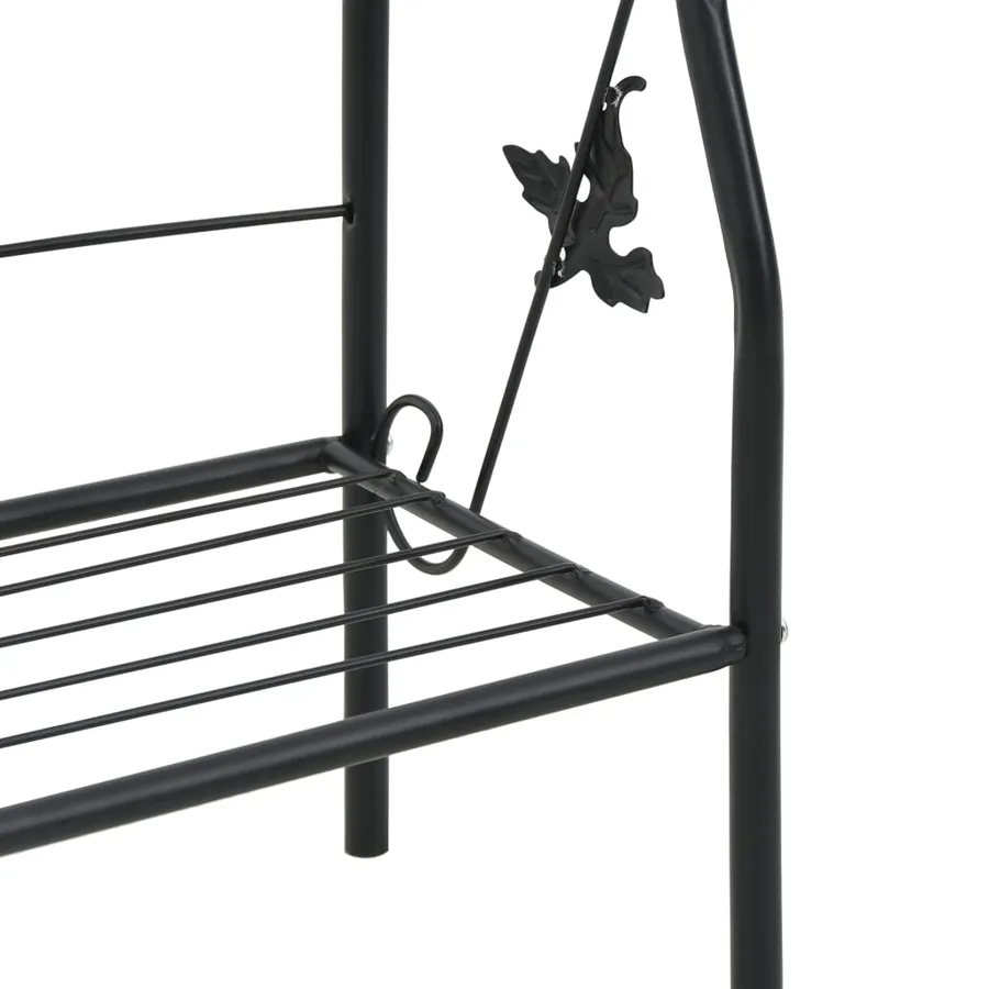 Support à plantes 3 niveaux Noir 52x28x128 cm Fer - 6