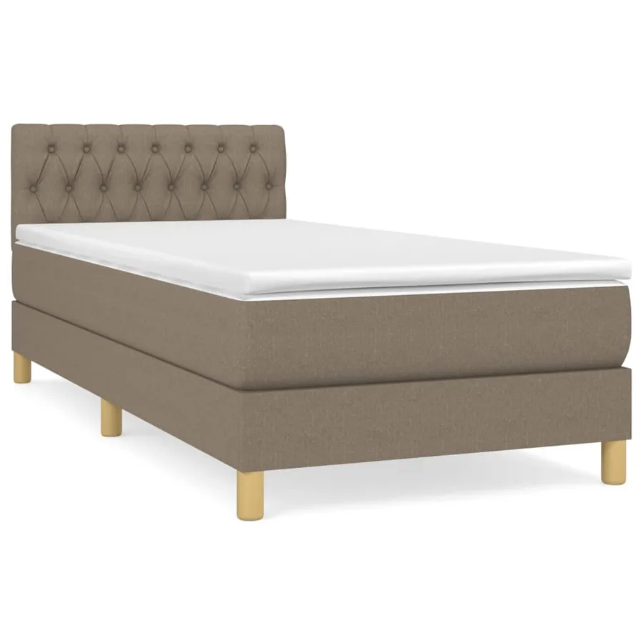 Sommier à lattes de lit avec matelas Taupe 100x200 cm Tissu - 2