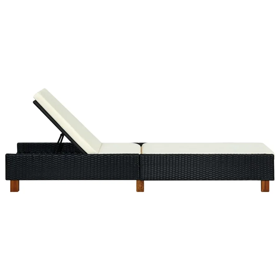 Transat avec coussin Résine tressée Noir - 3