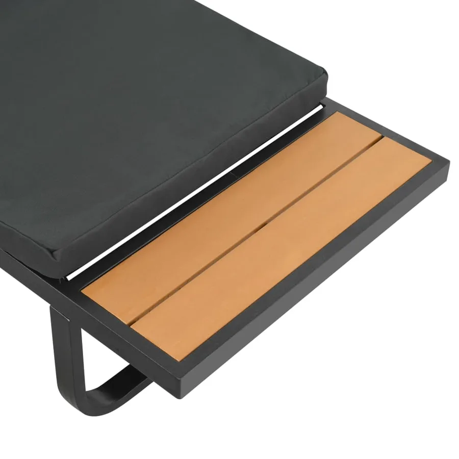 Canapé d'angle de jardin à 2 places avec coussins Aluminium WPC - 9