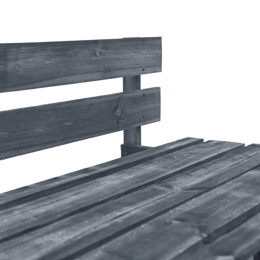 Banc palette de jardin bois gris - 3