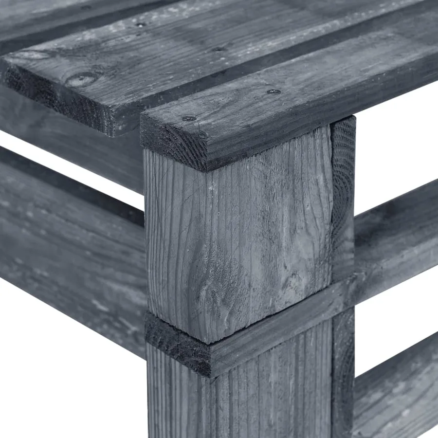 Banc palette de jardin bois gris - 4