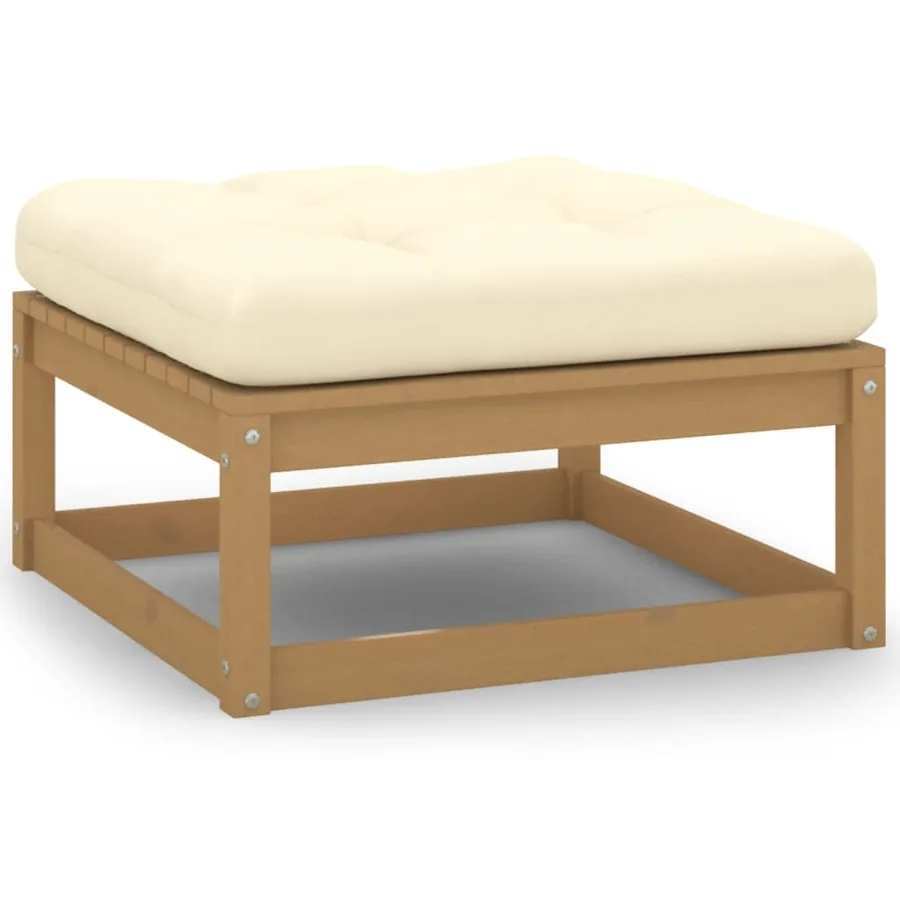 Repose-pieds de jardin avec coussins lot de 2 Bois pin solide - 3