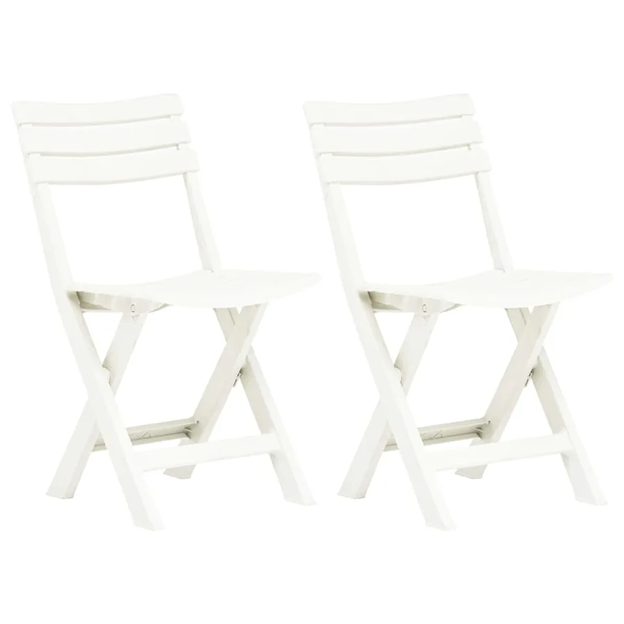 Chaises de jardin pliables lot de 2 Plastique Blanc