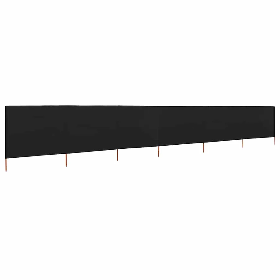 Paravent 6 panneaux Tissu 800 x 120 cm Noir - 2