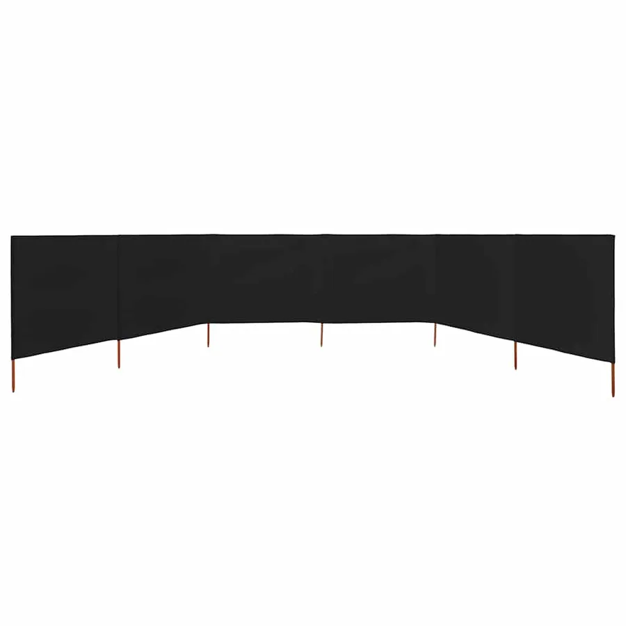 Paravent 6 panneaux Tissu 800 x 120 cm Noir - 3