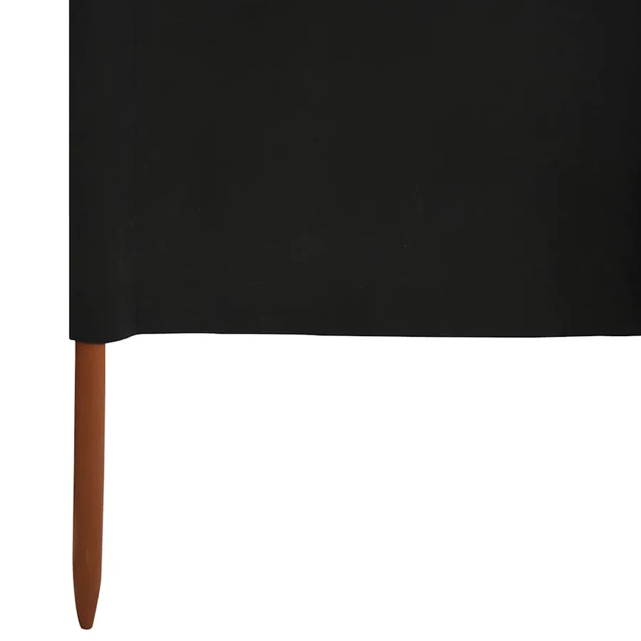 Paravent 6 panneaux Tissu 800 x 120 cm Noir - 5