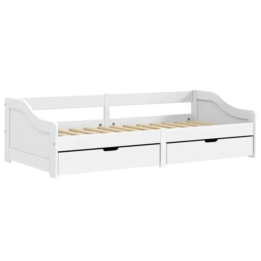 Lit de jour avec 2 tiroirs sans matelas IRUN blanc 90x200 cm - 3