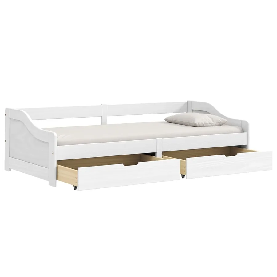 Lit de jour avec 2 tiroirs sans matelas IRUN blanc 90x200 cm - 4