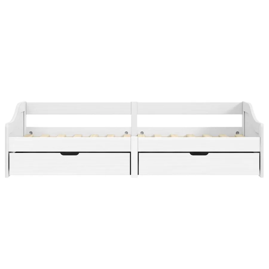 Lit de jour avec 2 tiroirs sans matelas IRUN blanc 90x200 cm - 5