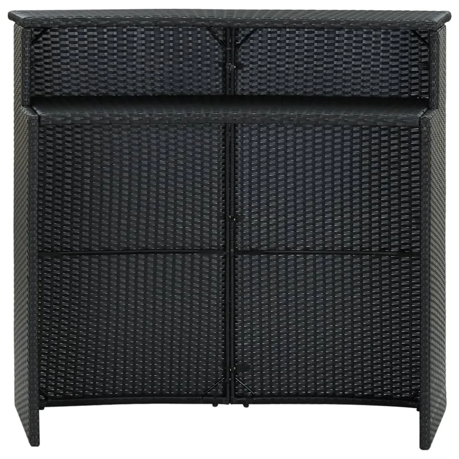Table de bar de jardin Noir 120x55x110 cm Résine tressée - 2
