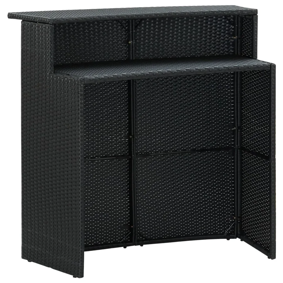 Table de bar de jardin Noir 120x55x110 cm Résine tressée - 3