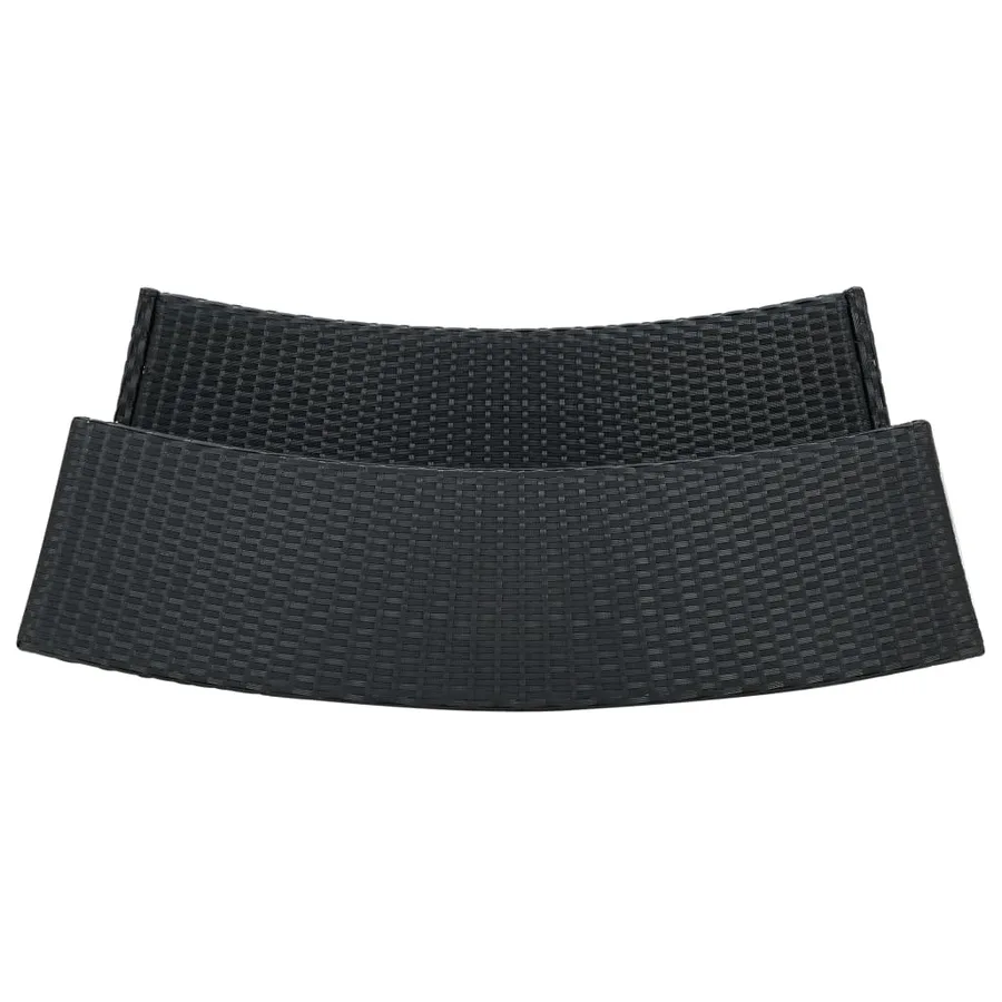 Table de bar de jardin Noir 120x55x110 cm Résine tressée - 5