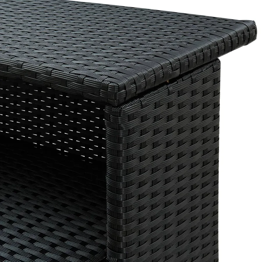 Table de bar de jardin Noir 120x55x110 cm Résine tressée - 7