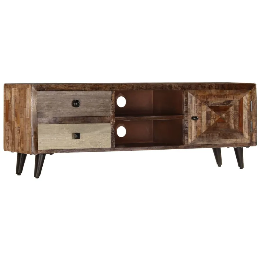 Meuble TV 118x30x40 cm Bois de manguier massif - 13